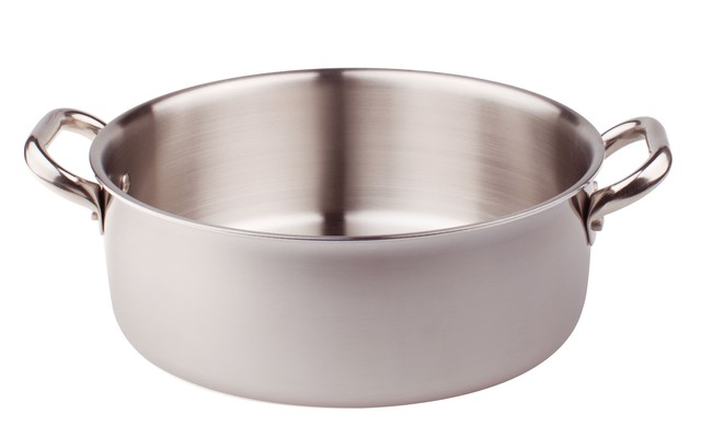 PENTOLE AGNELLI - Casseruola bassa 2 maniglie Ø cm 28x11h Alu-Inox induzione  ALIX106ALIN28 - VEMO