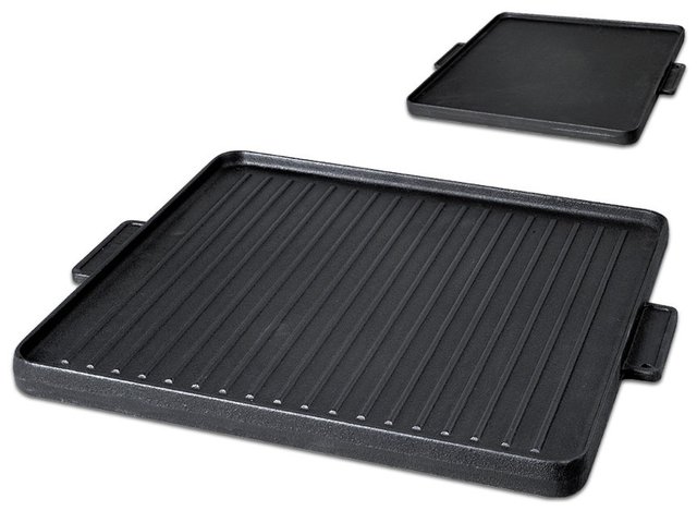 ILSA BISTECCHIERA PIASTRA Ghisa Doppia Double Face Con Piedi Cm.55x32 - 5