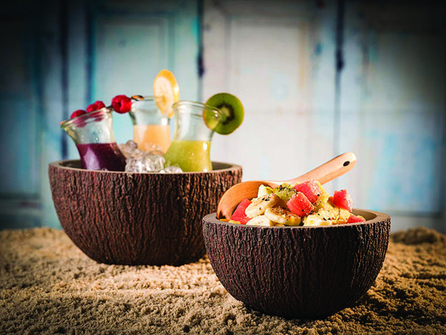 Ciotola In Noce Di Cocco Artigianale - Realizzata A Mano, Con Piedini In Legno - Foto 8