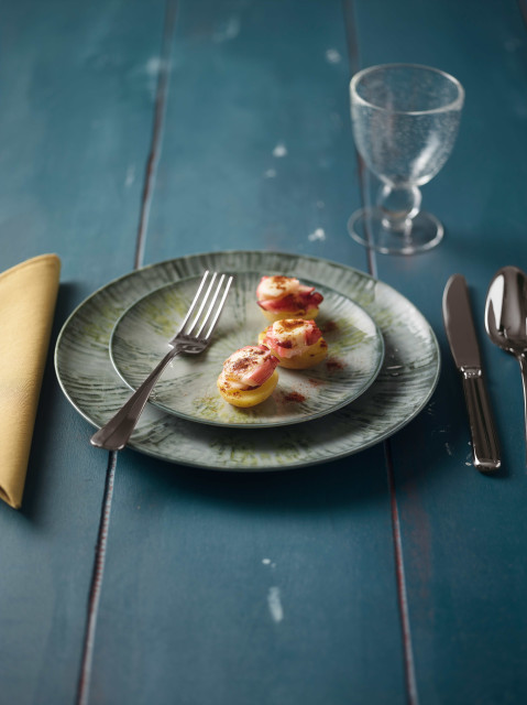 Piatti Piani Bone China Arthur Krupp - Set 6 Pezzi Diametro 27 Cm, Serie Neve, By Italian Cooking Store