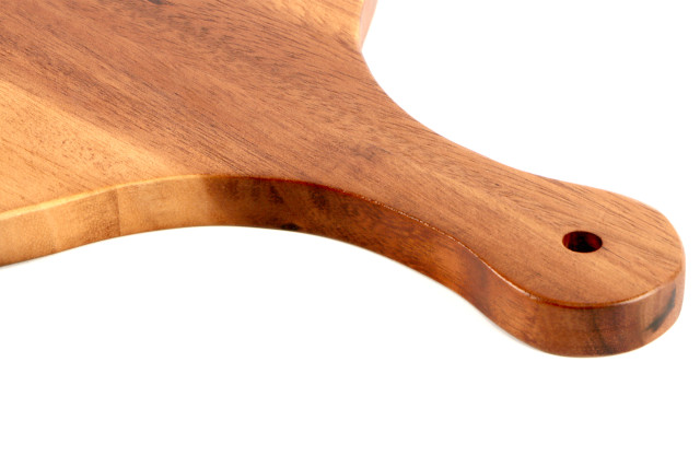 SANGO - Wood tagliere tondo in legno con manico con foro cm 44x32  SWRS-120418-B5 - VEMO