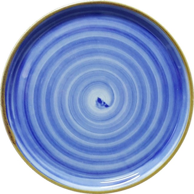 SATURNIA PORCELLANE - Napoli circus spirale blu piatto pizza 33 cm  04018#Z18 - VEMO