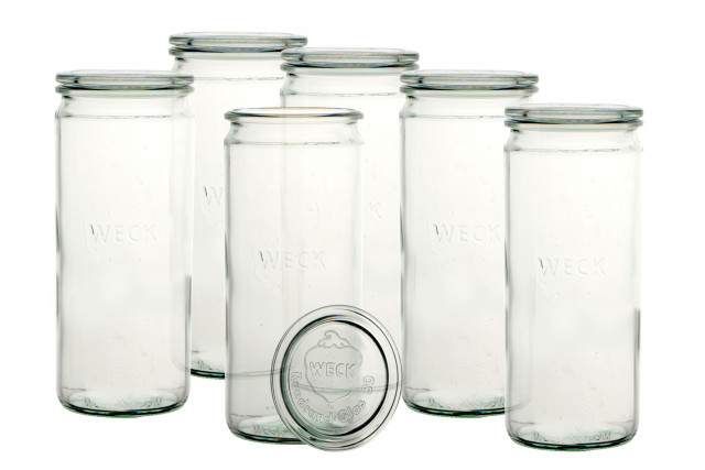 WECK - Cartone 6 vasetti vetro cilindrici 1062 ml con coperchio Ø